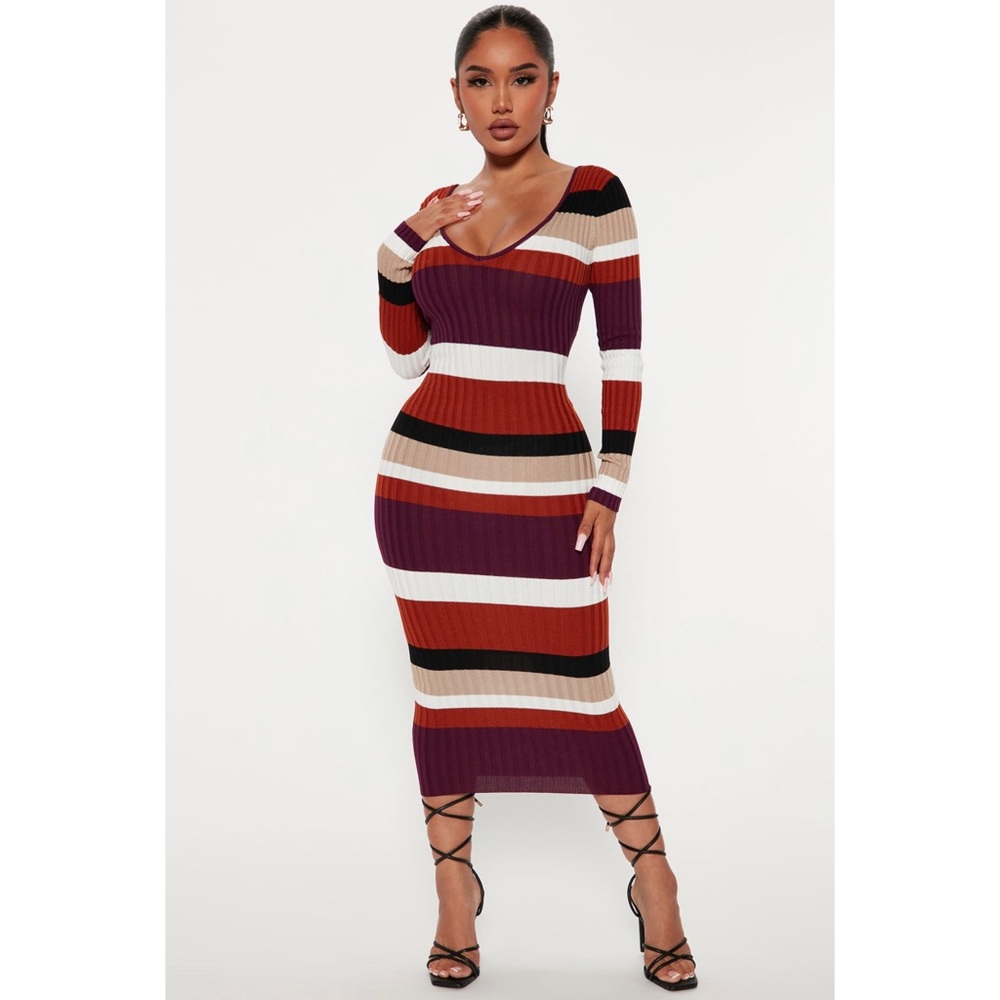 Striped knit dress